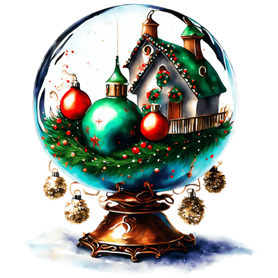 Christmas Snow Globe Design - DTF Ready To Press - DTF Dallas 