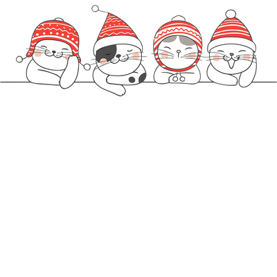 Christmas Cats Design - DTF Ready To Press - DTF Dallas 