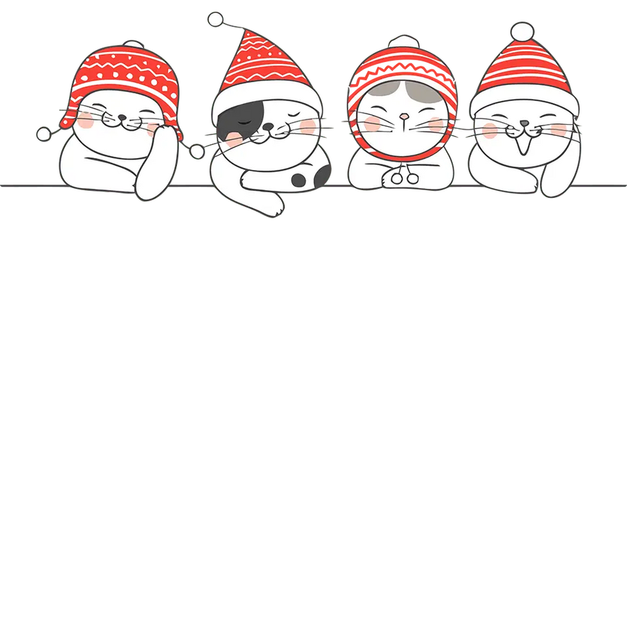 Christmas Cats Design - DTF Ready To Press