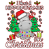 Christmas Hippopotamus Design - DTF Ready To Press