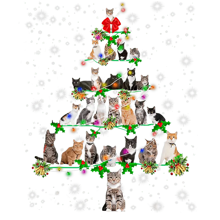 Christmas Cat Tree Design DTF-Ready to Press V1 | DTF Dallas