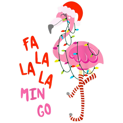 Christmas Flamingo Design DTF-Ready Press (V1) | DTF Dallas - DTF Dallas 
