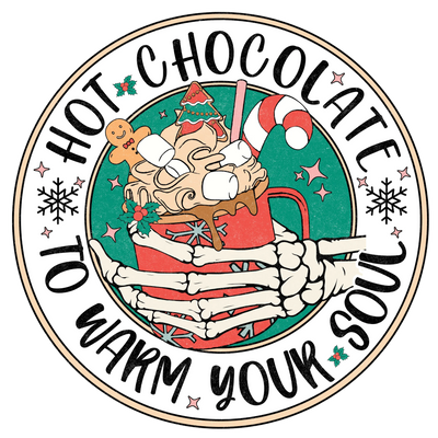 Hot Chocolate Christmas Design - DTF Ready To Press - DTF Dallas 