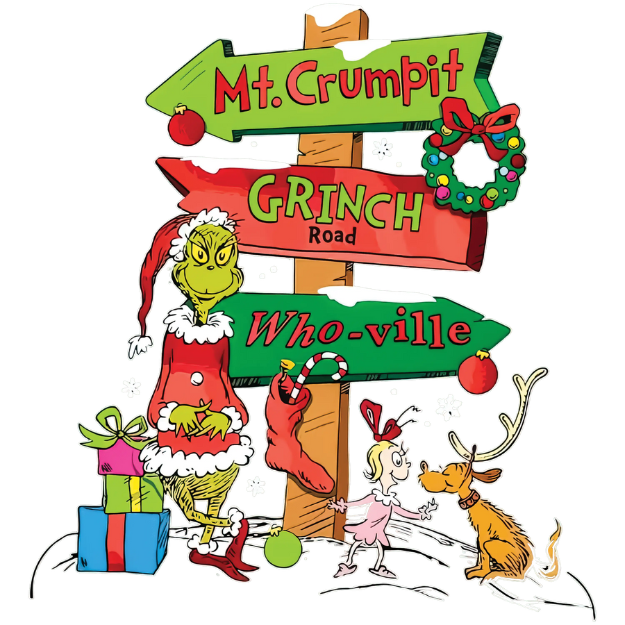 Grinch Road Christmas Design - DTF Ready To Press