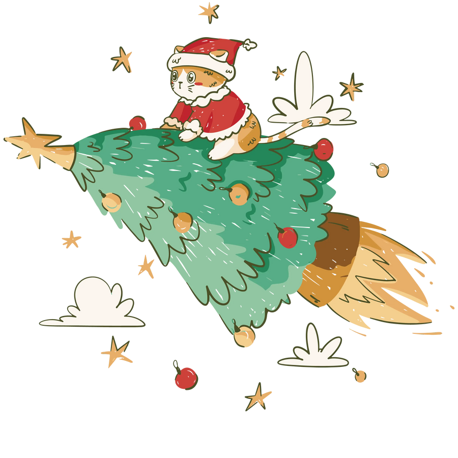 Christmas Cat Design DTF-Ready to Press (V1) | DTF Dallas