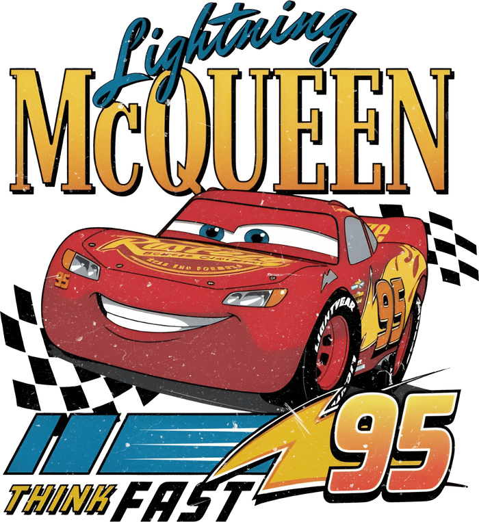 Lightning McQueen Design pressed on a garment