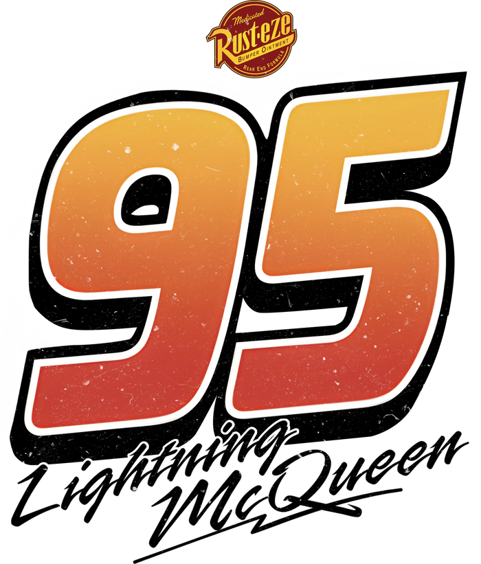 Lightning McQueen Think Fast 95 Design pressed on a garment
