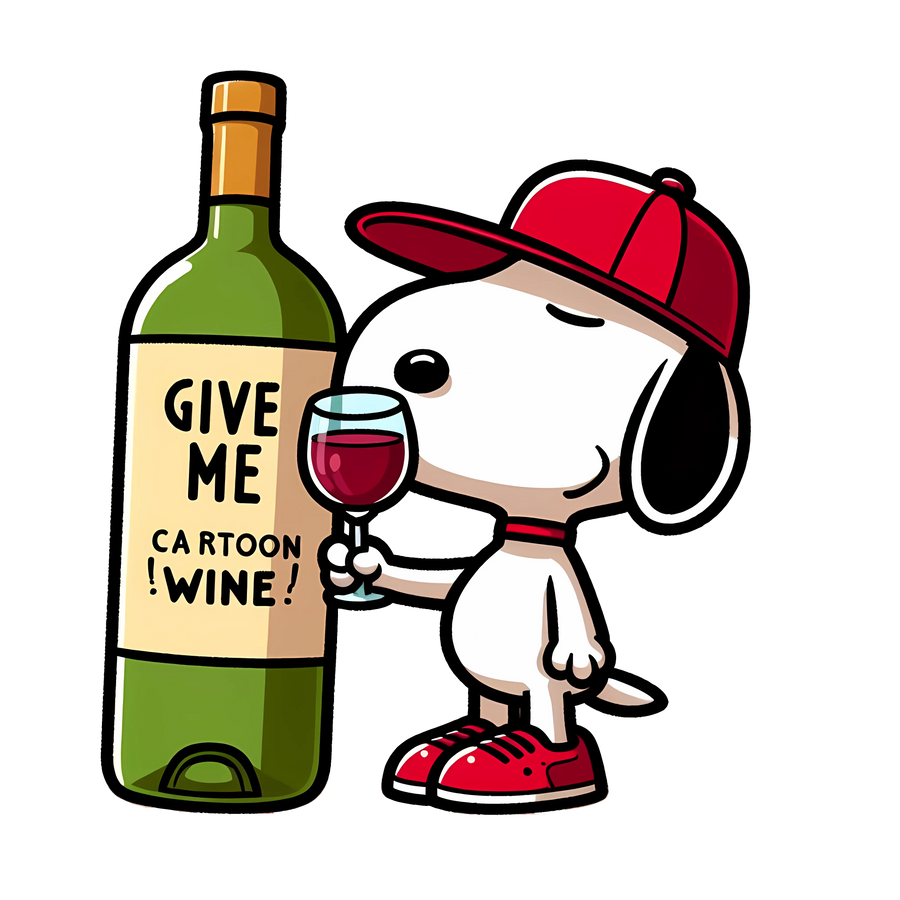 Peanuts Snoopy Give Me Cartoon Wine Design | DTF Dallas