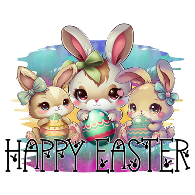 Cute Bunny Happy Easter DTF-Ready to Press (V1) | DTF Dallas - DTF Dallas 