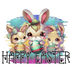 Cute Bunny Happy Easter Design - DTF Ready To Press