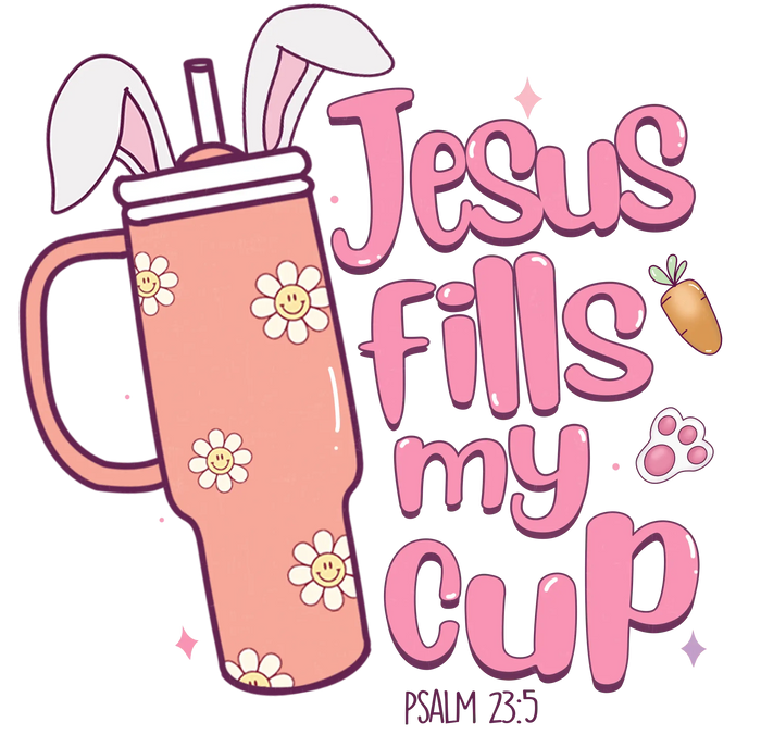Happy Easter Bible Verse Design pressed on a garment