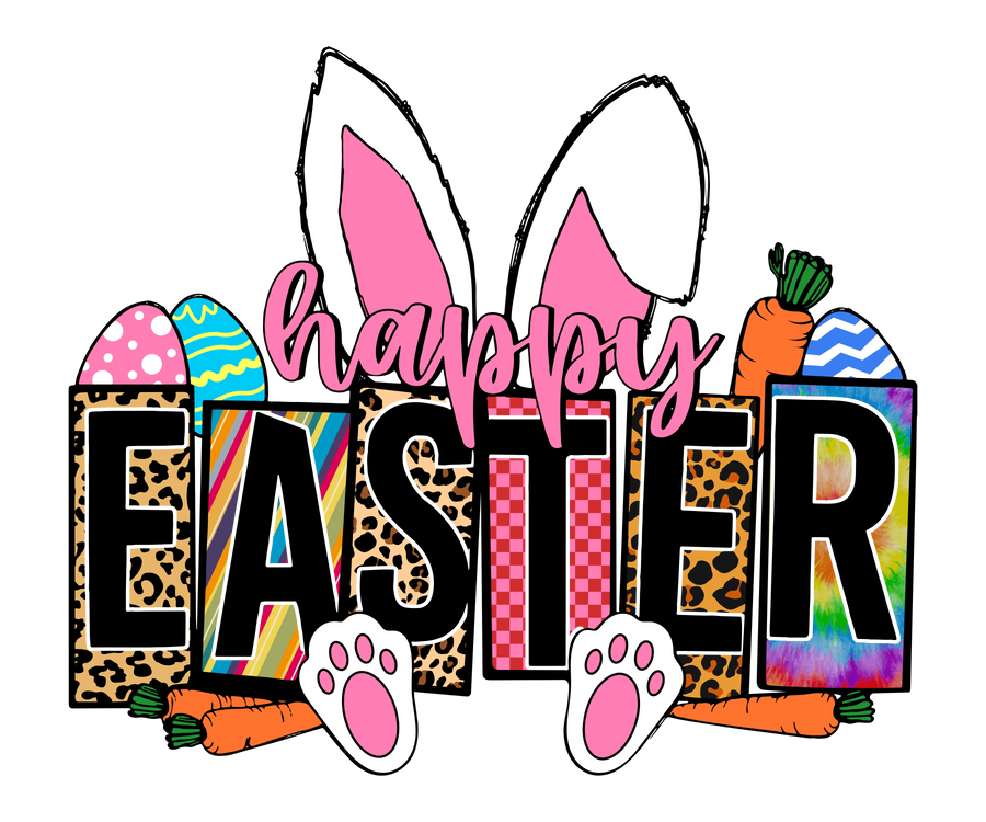Bunny Happy Easter Leopard Design | DTF Dallas