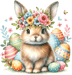 Cute Easter Bunny With Eggs Design - DTF Ready To Press