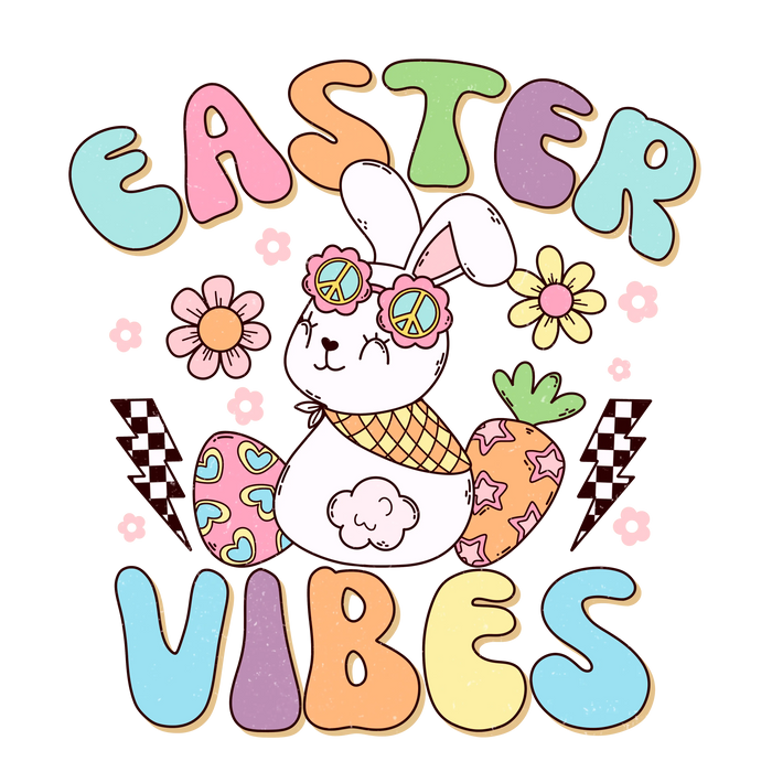 Retro Easter Vibes Design pressed on a garment