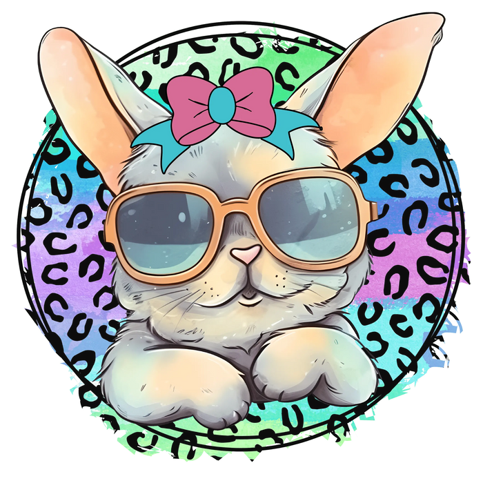 Easter Cool Bunny Design pressed on a garment