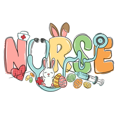Easter Bunny Nurse Design - DTF Ready To Press - DTF Dallas 