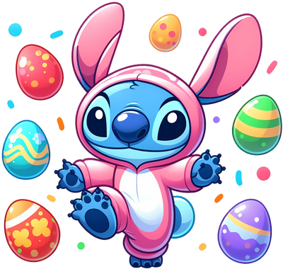 Baby Stitch Bunny Easter Design - DTF Ready To Press - DTF Dallas 