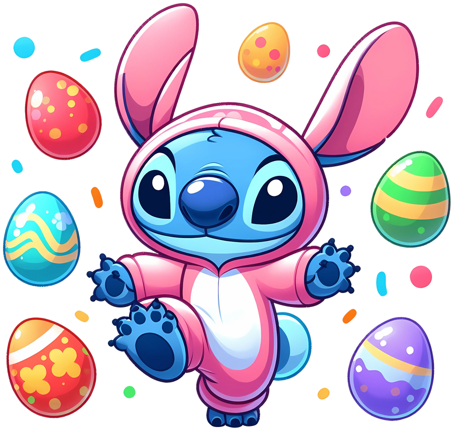 Baby Stitch Bunny Easter Design - DTF Ready To Press