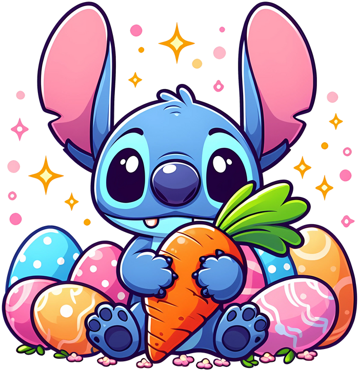Baby Stitch Cute Easter Design pressed on a garment