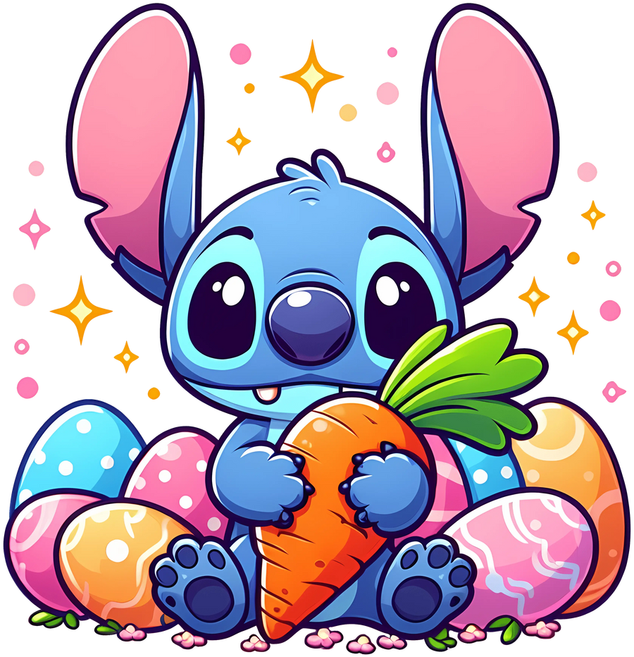 Baby Stitch Cute Easter Design - DTF Ready To Press