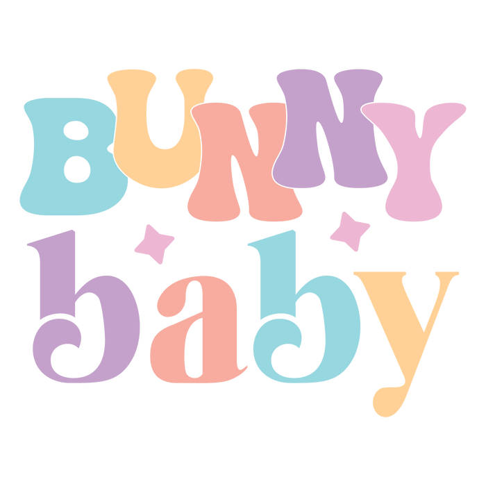 Bunny Baby Easter Toddler Design pressed on a garment