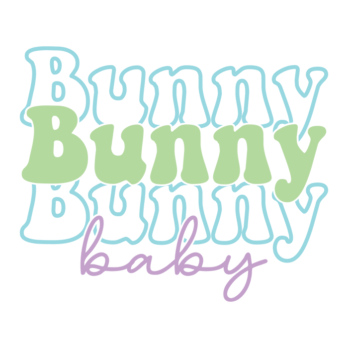 Bunny Baby Easter Party Design pressed on a garment