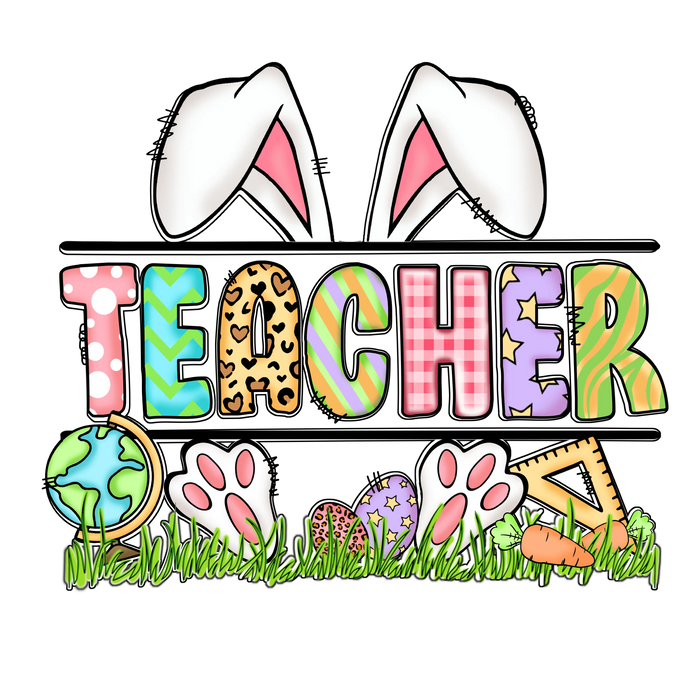 Teacher Bunny Easter  Ready Press pressed on a garment