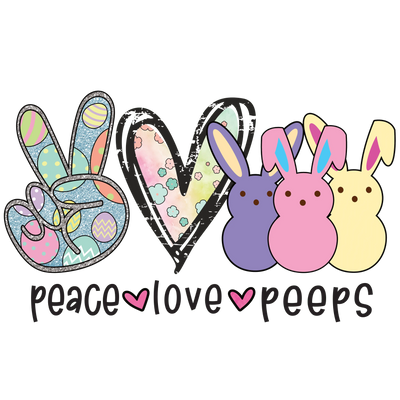 Peace Love Peeps Easter DTF Ready to Press | DTF Dallas - DTF Dallas 