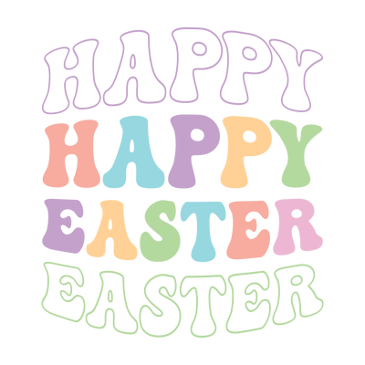 Happy Easter Retro Party Design - DTF Ready To Press - DTF Dallas 
