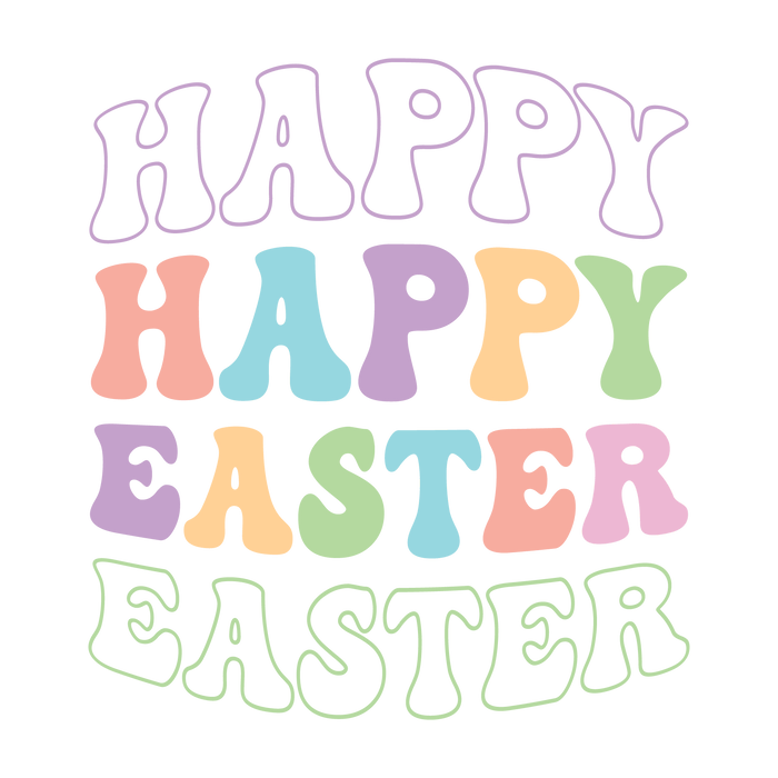 Happy Easter Retro Party Design pressed on a garment