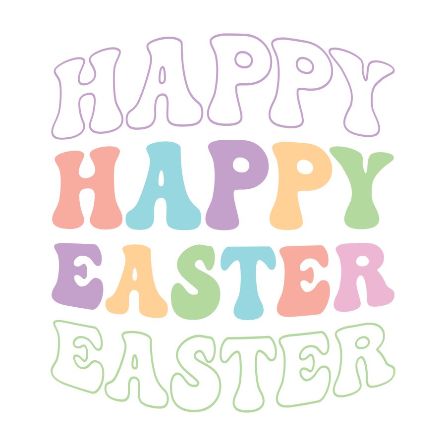 Happy Easter Retro Party Design - DTF Ready To Press