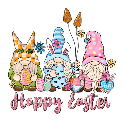 Gnome and Bunny Happy Easter Design | DTF Dallas - DTF Dallas 