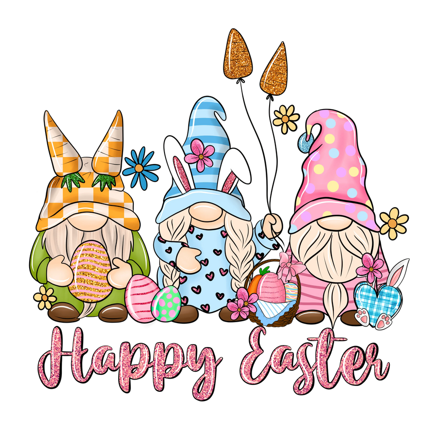 Gnome and Bunny Happy Easter Design | DTF Dallas