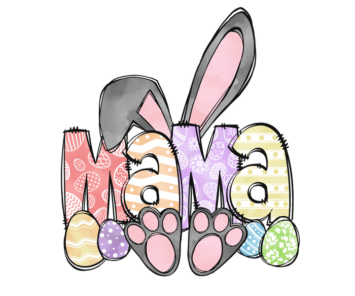 Easter Mama Bunny Design pressed on a garment