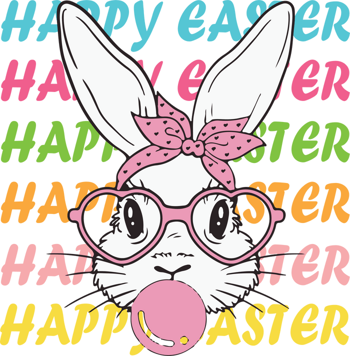 Happy Easter Baby Bunny Design pressed on a garment