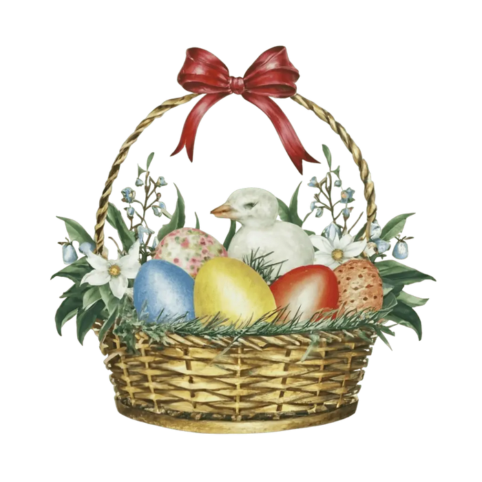 Easter Egg Basket Design pressed on a garment