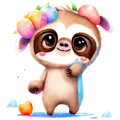 Easter Funny Sloth Design - DTF Ready To Press - DTF Dallas 