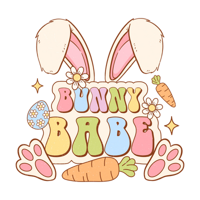 Bunny Babe Funny Easter Design - DTF Ready To Press - DTF Dallas 