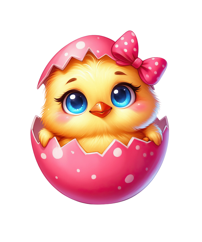 Happy easter Cute Chick Design pressed on a garment