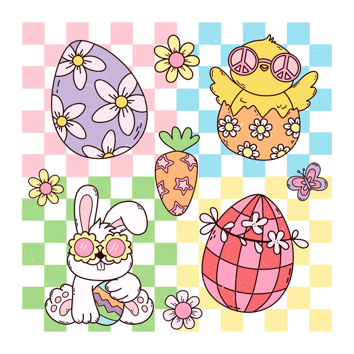 Retro Easter Design pressed on a garment