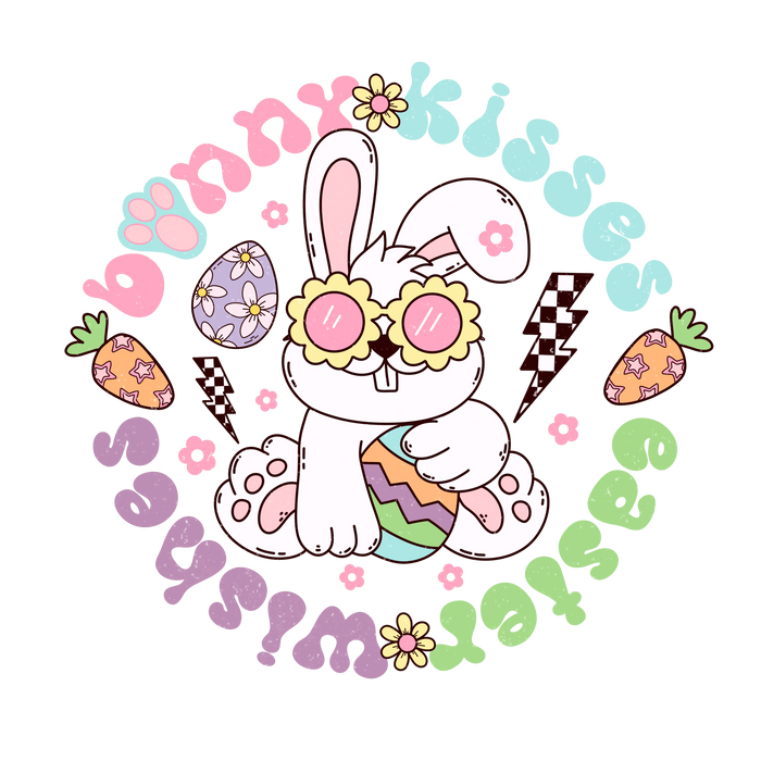 Funny Easter Wishes Design pressed on a garment
