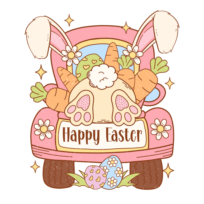 Happy Easter Day Design pressed on a garment