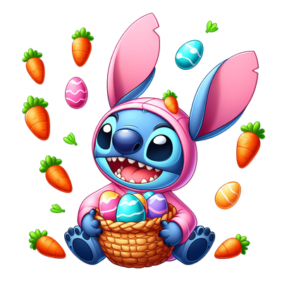 Stitch Bunny Easter Design - DTF Ready To Press - DTF Dallas 