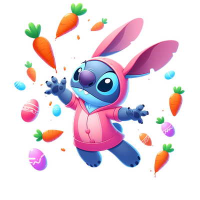 Lilo Stitch Happy Easter Design - DTF Ready To Press - DTF Dallas 