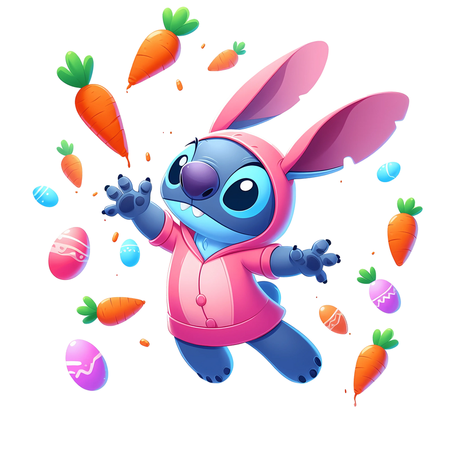 Lilo Stitch Happy Easter Design - DTF Ready To Press