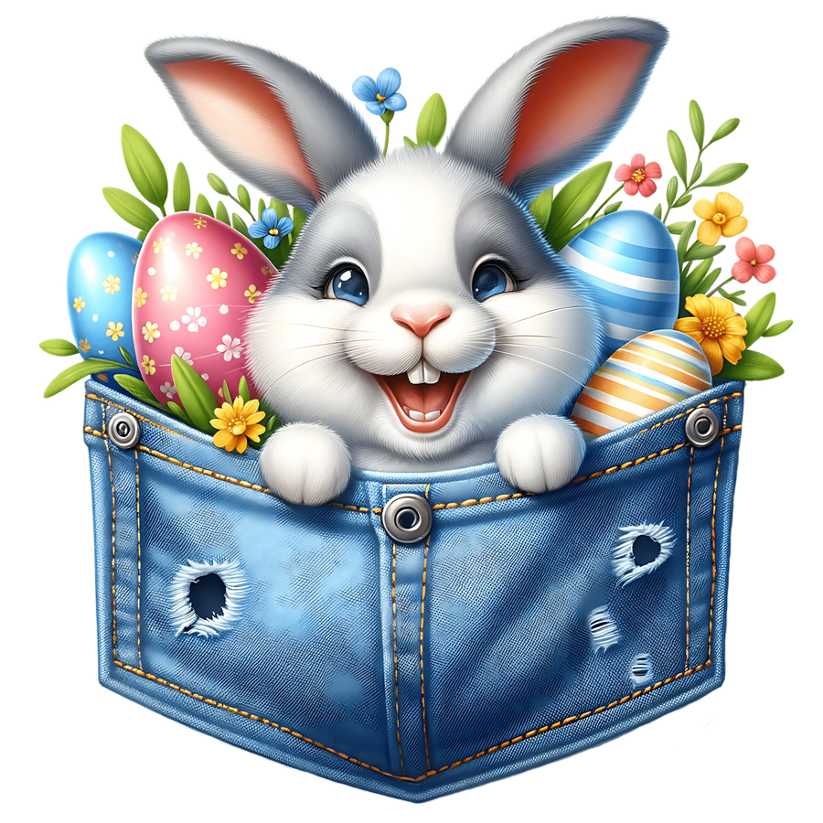 Cute Rabbit Easter Design - DTF Ready To Press