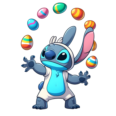 Stitch and Colorful Easter Egg Design | DTF Dallas - DTF Dallas 