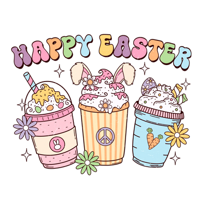 Happy Easter Coffee Lover Design - DTF Ready To Press - DTF Dallas 