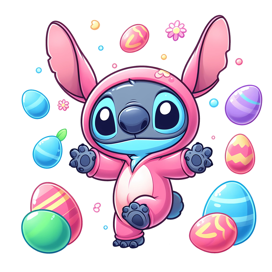 Happy Easter Stitch and Easter Egg Design | DTF Dallas