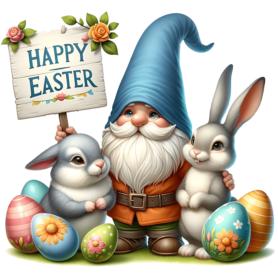 Cute Bunny Happy Easter DTF-Ready to Press (V2) | DTF Dallas